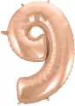 Balon foliowy B&C 9 różowo-złoty 92cm - tantis.pl