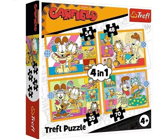 Puzzle 4w1 Garfield kocha lazanię TREFL - tantis.pl