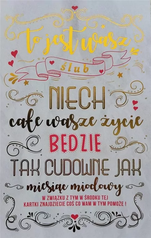Karnet okolicznościowy. Ślub. YEKU - tantis.pl