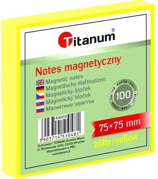 Notes elektorstatyczny 75x75mm 100K żółty - tantis.pl