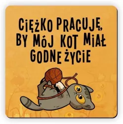 Magnes na lodówkę Godne życie kot