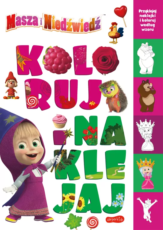 Masza i Niedźwiedź. Koloruj i naklejaj 2 - tantis.pl