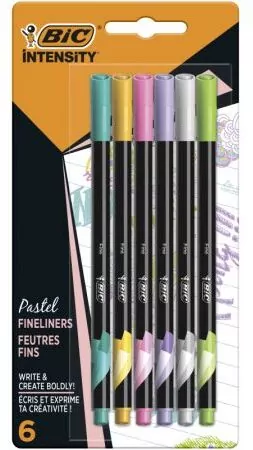 BIC. Cienkopisy Intensity Fine mix Pastel, 6 kolorów - tantis.pl
