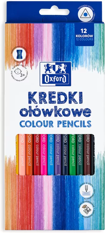Kredki ołówkowe 12 kolorów Oxford - tantis.pl