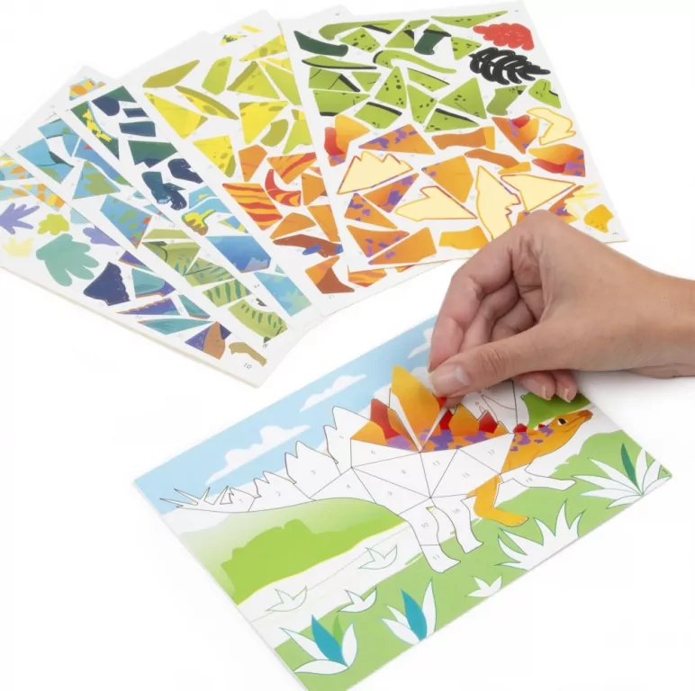 Kreatywna wyklejanka po numerach. Dinozaury - tantis.pl