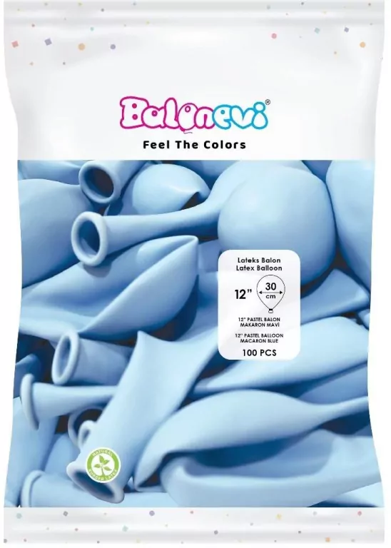 Balony lateksowe Pastel niebieskie 30cm - tantis.pl