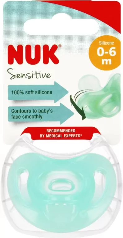 NUK. Sensitive. Smoczek. 0-6 miesięcy. Zielony - tantis.pl
