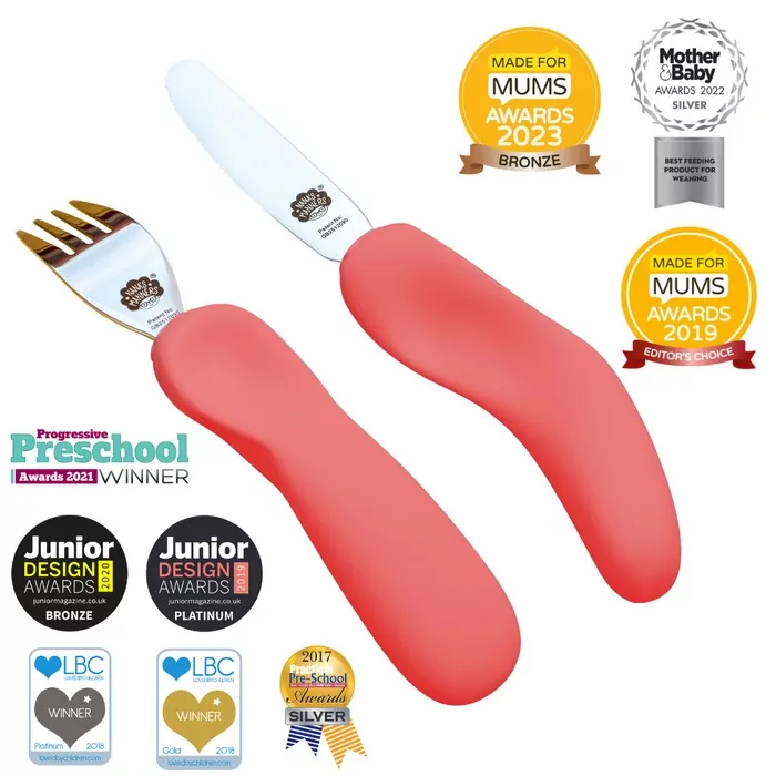 Nana's Manners Sztućce kształtujące chwyt różowy - tantis.pl