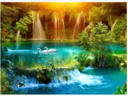 Diamentowa Mozaika Wodospad w dolinie łabędzie NO-1007411