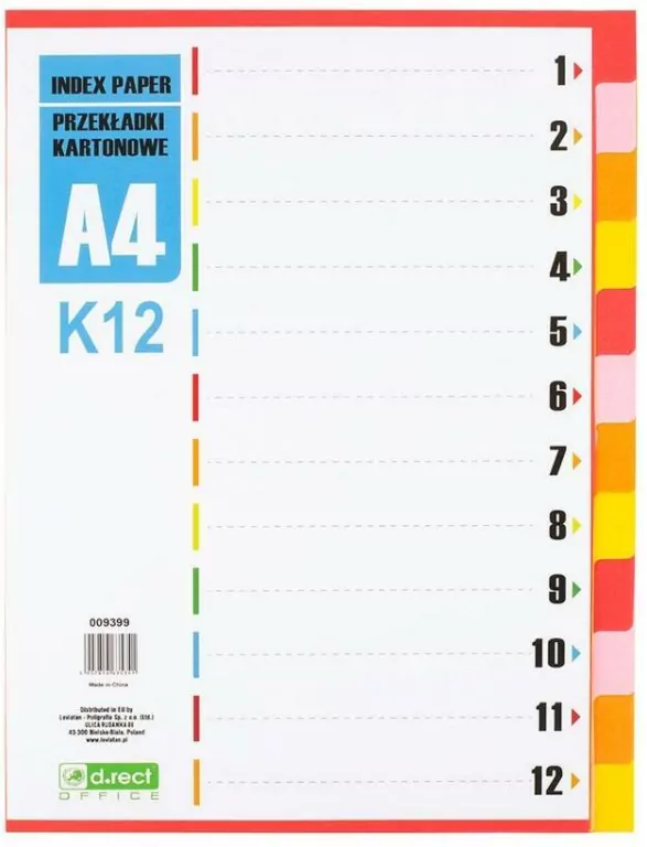 Przekładki kartonowe A4 D.RECT - tantis.pl