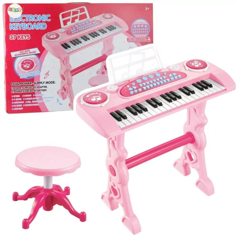 Pianinko z mikrofonem różowe - tantis.pl