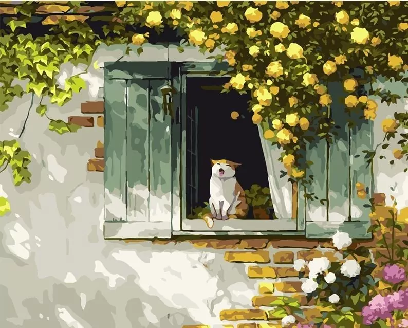 Malowanie po numerach 40x50 Kot - tantis.pl