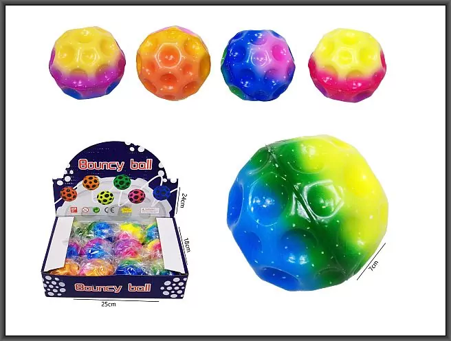 PILKA GUM SUPERODBIJAJACA 7CM TECZ MIX MOL FO - tantis.pl