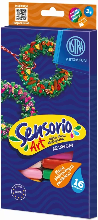 Masa plastyczna Astrafun Sensorio Kids 16 kolorów 1szt.mix - tantis.pl