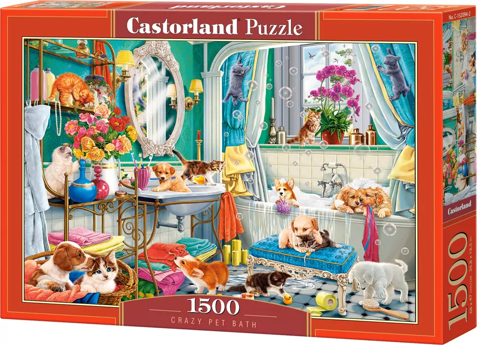 Puzzle 1500. Crazy Pet Bath - tantis.pl