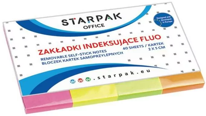 Zakładka indeksująca fluo 20x50mm/40k. 4 kolory - tantis.pl