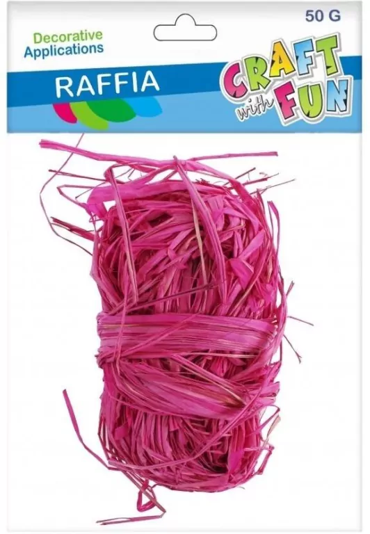 Sznurek rafia różowy 50g - tantis.pl