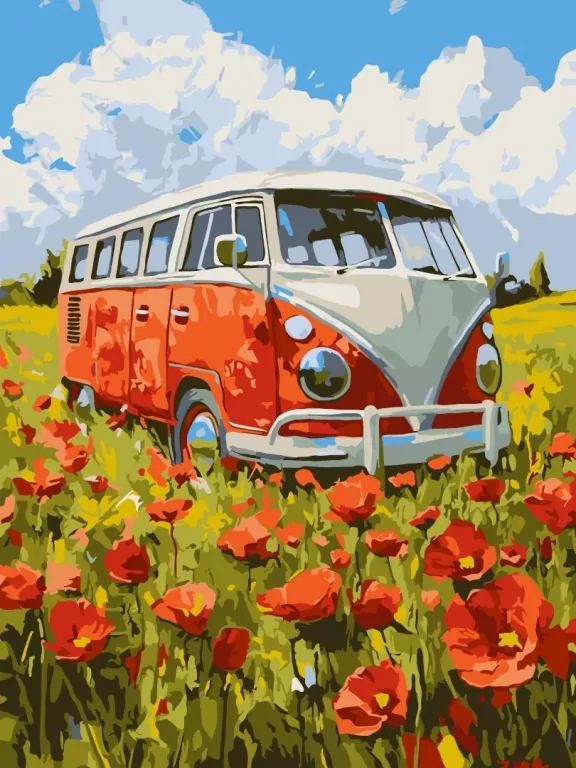Malowanie po numerach - Podróż w czerwone 30x40cm - tantis.pl