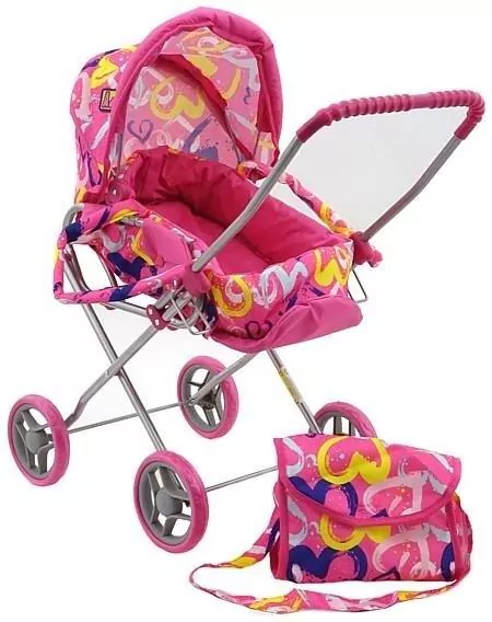 Wózek głęboki dla lalek z koszem i daszkiem 2w1 - tantis.pl