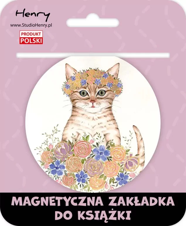 Zakładka magnetyczna kulka 2 kot różowy - tantis.pl