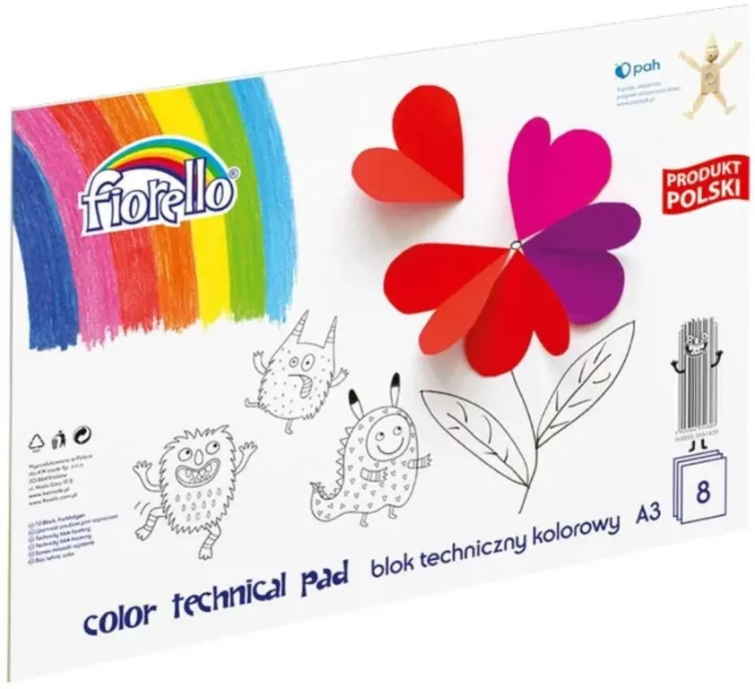 Blok techniczny kolorowy A3/8K FIORELLO - tantis.pl