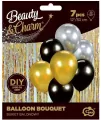 Balony Beauty&Charm bukiet złoto-czar. 30cm 7szt - tantis.pl