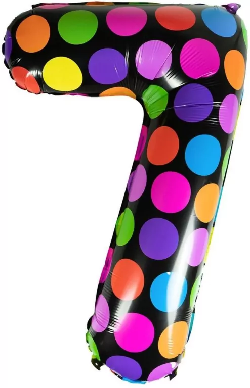 Balon foliowy cyferka 7 w kropki - tantis.pl