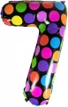 Balon foliowy cyferka 7 w kropki - tantis.pl