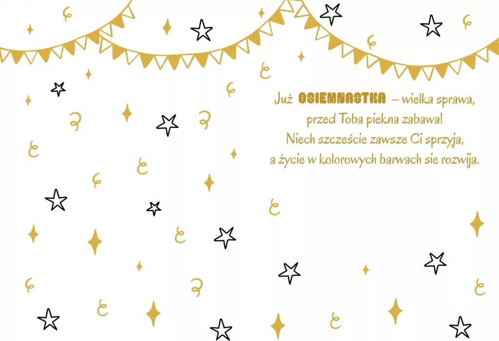 Karnet A5 Urodziny Osiemnastka - Lukrowa - tantis.pl