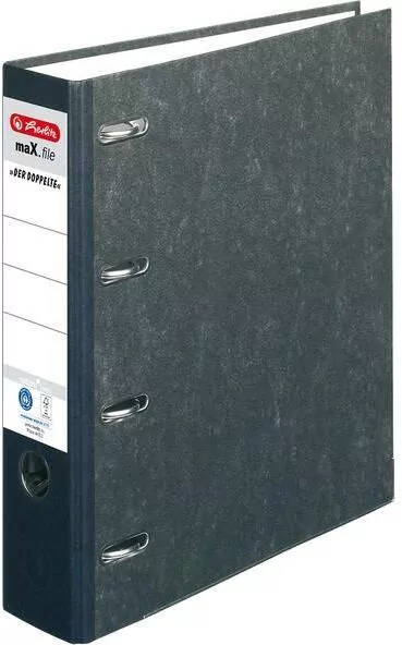 Segregator A4 8cm Podwójny czarny HERLITZ - tantis.pl