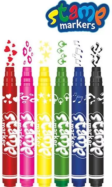 Flamastry colorino kids dwustronne z pieczątkami 6 kolorów - tantis.pl