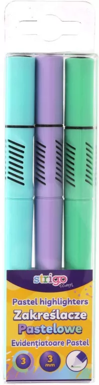 Zakreślacze trójkątne pastel STRIGO - tantis.pl