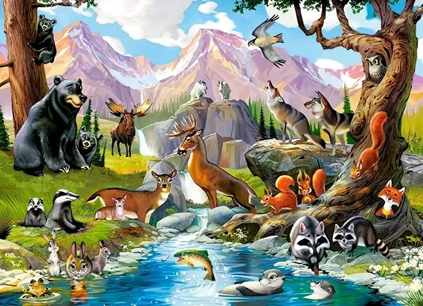 Puzzle 70 Zwierzęta leśne. 070091 - tantis.pl