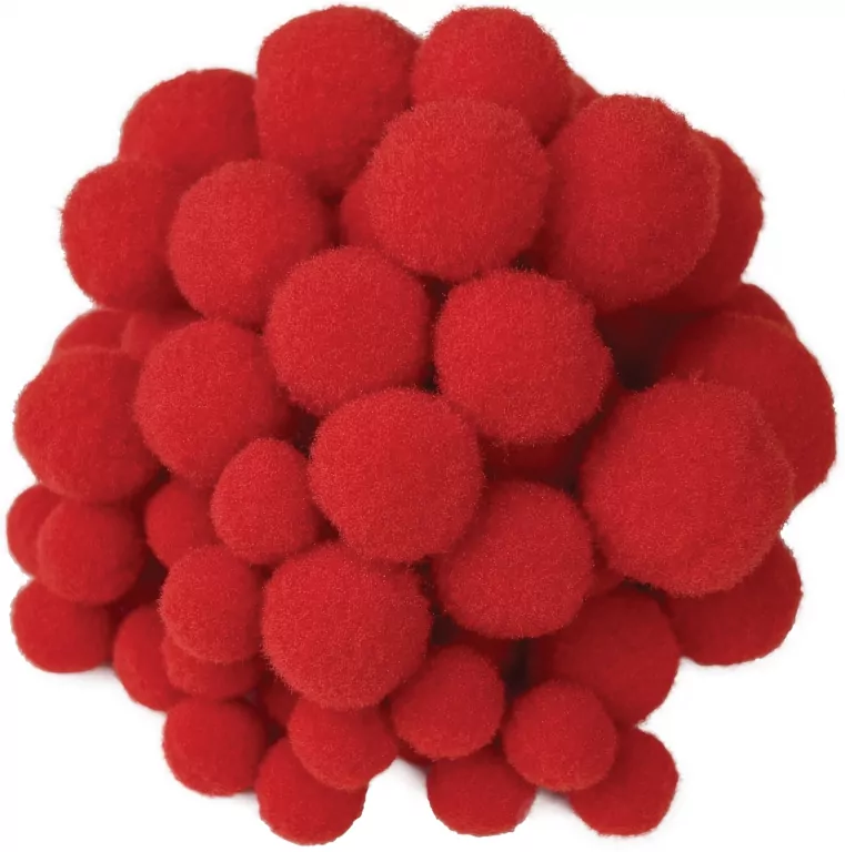 Pompony do dekoracji 80szt Red - tantis.pl