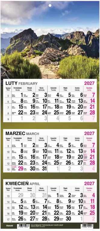 Kalendarz 2027 Trójdzielny Szlak górski - tantis.pl