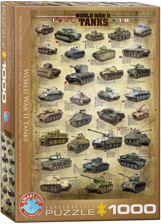 Puzzle 1000. Czołgi II wojny światowej - tantis.pl
