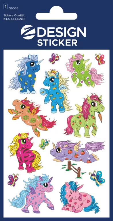 Naklejki brokatowe - Kucyki/Jednorożce - tantis.pl