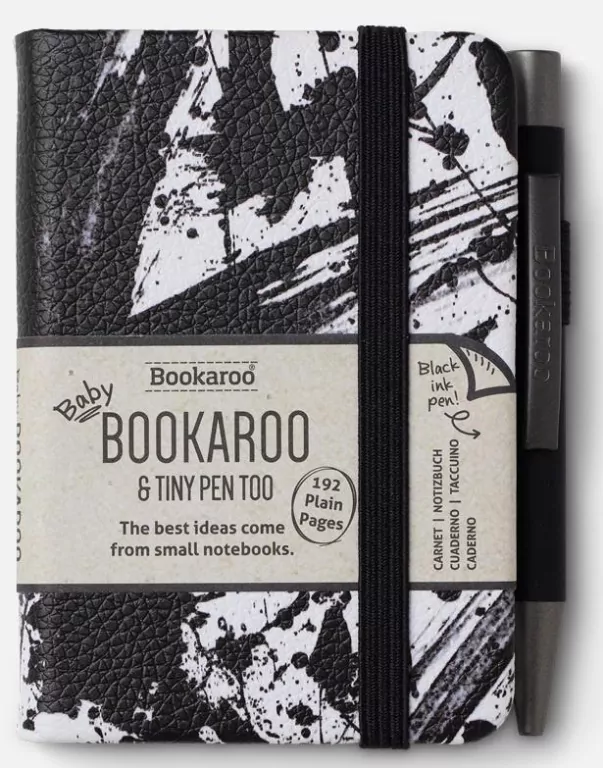 Bookaroo Notatnik A7 z długopisem - czarno-biały - tantis.pl