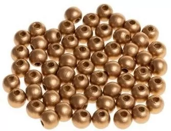 Koraliki drewniane do nawlekania złote 10mm 60szt - tantis.pl