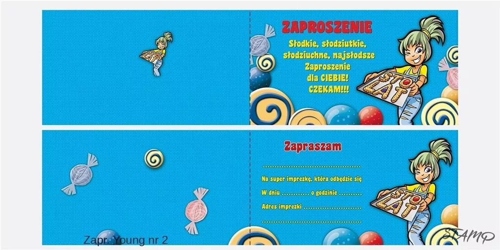 Zaproszenia Young nr 02 (opakowanie 10 szt) - tantis.pl