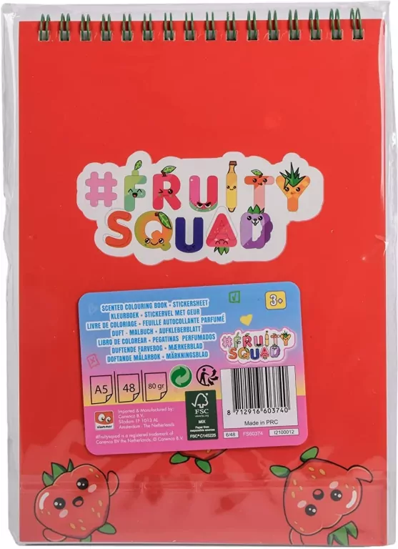 FRUITY SQUAD. Pachnący notatnik z naklejkami - tantis.pl