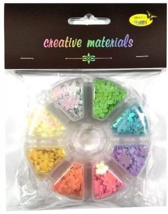 Cekiny kwiatki 8 kolorów 6mm 40g - tantis.pl