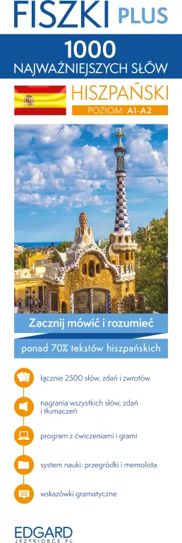 Fiszki Plus. Hiszpański. 1000 najważniejszych słów - tantis.pl