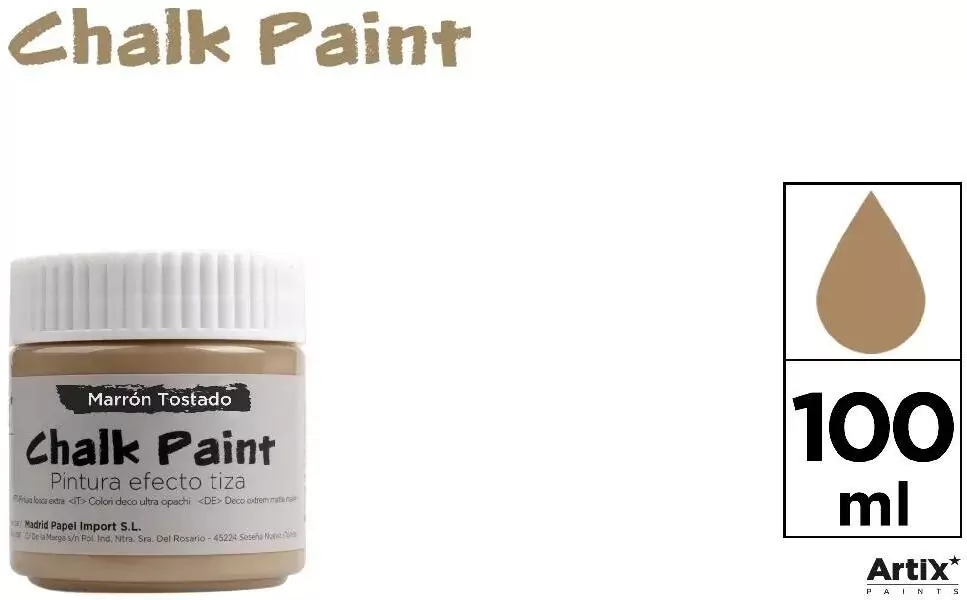 Farba kredowa 100ml brązowa (6szt) - tantis.pl
