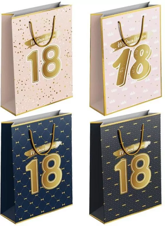 Torba prezentowa Urodziny 18 M MIX - tantis.pl