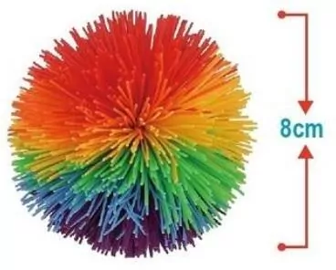 Tęczowa włochata piłka 8cm - tantis.pl