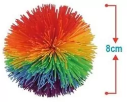 Tęczowa włochata piłka 8cm