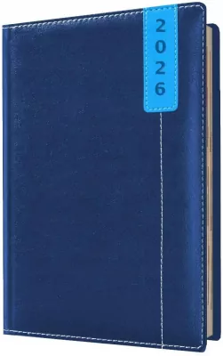 Kalendarz 2026 A6 tygodniowy notesowy niebieski