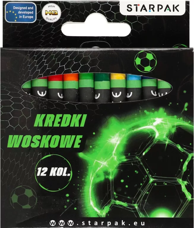 Kredki woskowe. Piłka nożna - tantis.pl