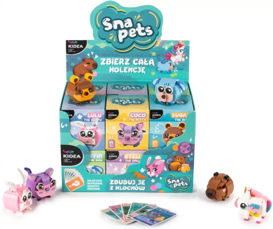 Klocki snapets pies niebieski KIDEA - tantis.pl